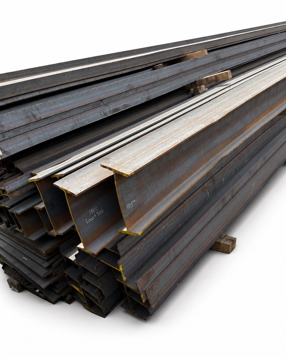 Stacked steel I-beams